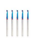 Amana tool 51410-K-5, 5-Pack CNC Spektra Coated SC Spiral O Single Flute, Plastic Cutting 1/8 D x 1/2 CH x 1/8 SHK x 2 Inch Long Up-Cut Router Bits with Mirror Finish