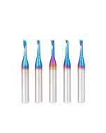 Amana tool 51411-K-5, 5-Pack CNC Spektra Coated SC Spiral O Single Flute, Plastic Cutting 1/8 D x 1/2 CH x 1/4 SHK x 2 Inch Long Up-Cut Router Bits with Mirror Finish