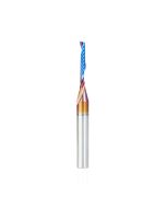 Amana tool 51435-K CNC Spektra Coated SC Spiral O Single Flute, Plastic Cutting 1/8 D x 7/8 CH x 1/4 SHK x 2-1/2 Inch Long Up-Cut Router Bit with Mirror Finish