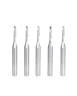Amana tool 51446-5, 5-Pack CNC SC Spiral O Single Flute, Plastic Cutting 1/8 D x 3/4 CH x 1/4 SHK x 2-1/2 Inch Long Up-Cut Router Bits with Mirror Finish