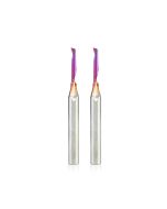 Amana tool 51446-K-2, 2-Pack CNC Spektra Coated SC Spiral O Single Flute, Plastic Cutting 1/8 D x 3/4 CH x 1/4 SHK x 2-1/2 Inch Long Up-Cut Router Bits with Mirror Finish