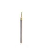 Amana tool 51472-Z CNC SC Spiral O Single Flute, Aluminum Cutting 3/32 D x 1/4 CH x 1/8 SHK x 2 Inch Long Up-Cut ZrN Coated Router Bit with Mirror Finish