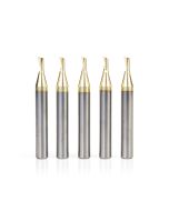 Amana tool 51474-Z-5, 5-Pack CNC SC Spiral O Single Flute, ZrN Coated Aluminum Cutting 1/8 D x 1/4 CH x 1/4 SHK x 2 Inch Long Up-Cut Router Bits with Mirror Finish