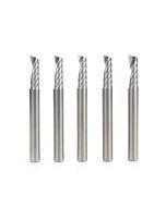 Amana tool 51480-5, 5-Pack CNC SC Spiral O Single Flute, Aluminum Cutting 1/4 D x 3/4 CH x 1/4 SHK x 2-1/2 Inch Long Up-Cut Router Bit with Mirror Finish