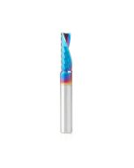 Amana tool 51504-K CNC Spektra Coated SC Spiral O Single Flute, Plastic Cutting 1/4 D x 3/4 CH x 1/4 SHK x 2 Inch Long Down-Cut Router Bit with Mirror Finish