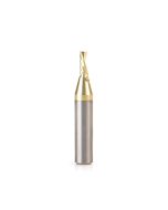 Amana tool 51777-Z CNC SC Spiral O Single Flute, Aluminum Cutting 1/8 D x 5/16 CH x 1/4 SHK x 1-1/2 Inch Long Down-Cut ZrN Coated Router Bit with Mirror Finish