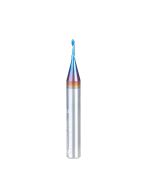 Amana tool 51811-K CNC Spektra Coated SC Spiral O Single Flute Bal Nose, Plastic Cutting 1/32 R x 1/16 D x 1/4 CH x 1/4 SHK x 2 Inch Long Up-Cut Router Bit with Mirror Finish