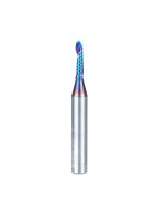Amana tool 51815-K CNC Spektra Coated SC Spiral O Single Flute Bal Nose, Plastic Cutting 1/16 R x 1/8 D x 1/2 CH x 1/4 SHK x 2 Inch Long Up-Cut Router Bit with Mirror Finish