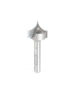 Amana tool 56127 Carbide Tipped Point Cutting Roundover 3/8 R x 3/4 D x 5/8 CH x 1/4 SHK x 2 Inch Long Router Bit for Beadboards