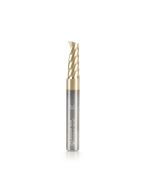 Amana tool 57344-Z SC Spiral O Single Flute, Improved Surface Finish Aluminum Cutting 1/4 D x 5/8 CH x 1/4 SHK x 2 Inch Long Up-Cut ZrN Coated Router Bit with Mirror Finish