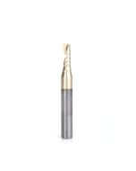 Amana tool 57353-Z SC Spiral O Single Flute, Improved Surface Finish Aluminum Cutting 3/16 D x 1/2 CH x 1/4 SHK x 2 Inch Long Up-Cut ZrN Coated Router Bit with Mirror Finish