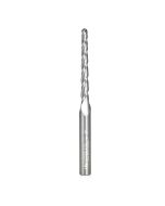 Amana 46284-U CNC 2D and 3D Carving 1 Deg Tapered Angle Ball Tip 1/8 Dia x 1/16 Radius x 1-1/2 x 1/4 Shank x 3 Inch Long x 3 Flute Solid Carbide Up-Cut Spiral Router Bit