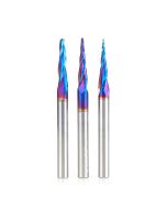 Amana tool AMS-144-K 3-Pc SC Spektra Extreme tool Life Coated 2D/3D Carving 1/4 Inch SHK Router Bit Pack