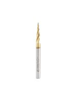 Amana tool HSS1302 CNC 2D and 3D Carving Bal Nose 5.4 Deg Tapered Angle x 1/16 Dia x 1/32 Radius x 1 CH x 1/4 Shank x 3 Inch Long x 4 Flute High Speed Steel (HSS) ZrN Coated Upcut Router Bit