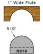 1/2 inch radius flute