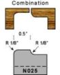 Combination profile 1/8 radius