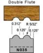 5/32 radius double flute profile