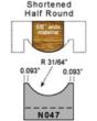 31/64 Shortened half round profile