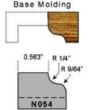 Base molding profile 1/4 radius