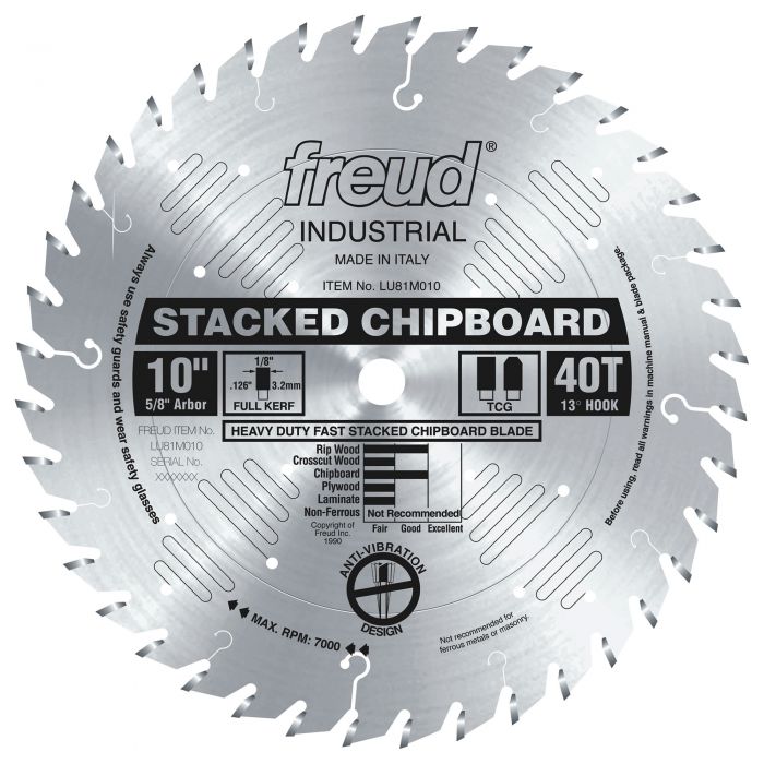 Freud LU81M010 10" Heavy Duty Stacked Chipboard Blade