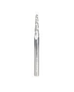 Amana tool 46286-U CNC 2D and 3D Carving 3.6 Deg Tapered Angle Bal Nose x 1/8 D x 1/16 R x 1 CH x 1/4 SHK x 3 Inch Long x 3 Flute SC Upcut Router Bit