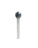 Amana tool 45749 V-Groove 108 Deg. Folding for Steel Composite Material (SCM) Panels, 0.090 Tip Cut Width x 3/8 CH x 1/2 D x 1/4 Inch SHK Carbide Tipped Router Bit with AlTiN Coating