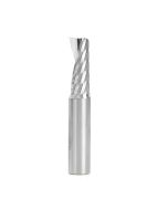 Amana tool 51645 CNC SC Spiral O Single Flute, Plastic Cutting 1/2 D x 1-1/4 CH x 1/2 SHK x 3 Inch Long Up-Cut Router Bit with Mirror Finish