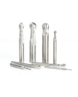 Amana tool AMS-180 8-Pc Solid Carbide Up-Cut Spiral Bal Nose Router Bit Colection