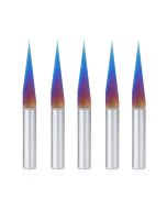 Amana tool 45611-K-5, 5-Pack Solid Carbide Spektra Extreme tool Life Coated 15 Degree Engraving 0.005 Tip Width x 1/4 SHK x 2-1/4 Inch Long Signmaking Router Bits