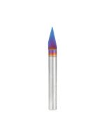 Amana tool 45774-K Solid Carbide Spektra Extreme tool Life Coated 30 Degree Engraving 0.030 Tip Width x 1/4 SHK x 2-1/4 Inch Long Signmaking Router Bit