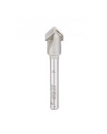 Amana 45792 Carbide Tipped Double Edge Folding V Groove 45 Deg x 0.090 Tip Width x 1/2 Dia x 3/8 x 1/4 Inch Shank