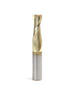 Amana tool 46045 Solid Carbide Spiral 3/8 Dia x 7/8 Cut Height x 3/8 Shank x 2-1/2 Inch Long Composite, Fiberglass & Phenolic Cutting ZrN Coated 2 Flute Up-Cut Router Bit