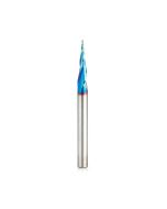 Amana tool 46280-K CNC Spektra Extreme tool Life Coated SC 2D and 3D Carving 6.2 Deg Tapered Angle Bal Nose x 1/32 D x 1/64 R x 1 CH x 1/4 SHK x 3 Inch Long x 3 Flute Router Bit