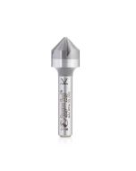 Amana tool 46467 CNC Solid Carbide 90 Degree Angle x 1/2 D x 1/4 CH x 1/4 SHK x 1-3/4 Inch Long, 5 Flute Countersink and Chamfer Router Bit