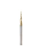 Amana tool 46473 Metric CNC 2D and 3D Carving 6.2 Deg Tapered Angle Bal Nose x 0.5 D x 0.25 R x 26.5 CH x 6 SHK x 75mm Long x 3 Flute SC ZrN Coated Upcut Router Bit