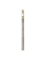 Amana tool 46590 Extra Long CNC 2D and 3D Carving Flat Bottom x 0.10 Deg x 1/4 D x 1/2 CH x 1/4 SHK x 4 Inch Long x 3 Flute Solid Sub Micrograin Carbide ZrN Coated Reduced SHK Router Bit