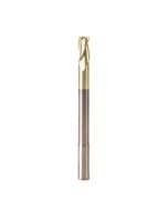 Amana tool 46593 Extra Long CNC 2D and 3D Carving Flat Bottom x 0.10 Deg x 1/2 D x 1 CH x 1/2 SHK x 6 Inch Long x 3 Flute Solid Sub Micrograin Carbide ZrN Coated Reduced SHK Router Bit