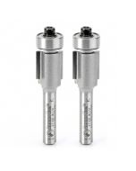 Amana tool 47106-2, 2-Pack Carbide Tipped Flush Trim 1/2 D x 1/2 CH x 1/4 SHK x 2-1/4 Inch Long Router Bits w/ Lower Bal Bearing