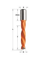 CMT 309.070.11 Dowel Drill, 7mm (9/32-Inch) Diameter, 10x20mm Shank, Right-Hand Rotation