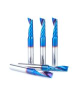 Amana tool 51414-K-5, 5-Pack CNC Spektra Coated SC Spiral O Single Flute, Plastic Cutting 3/8 D x 1-1/8 CH x 3/8 SHK x 3 Inch Long Up-Cut Router Bits with Mirror Finish