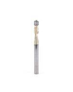 Amana tool 51422-Z Solid Carbide Aluminum Flush Trim Up-Cut 1/4 D x 1/2 Cut Length x 1/4 SHK x 3 Inch Long ZrN Coated Router Bit