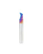 Amana tool 51425-K CNC Spektra Coated SC Spiral O Single Flute, Plastic Cutting 1/4 D x 3/8 CH x 1/4 SHK x 2 Inch Long Up-Cut Router Bit with Mirror Finish