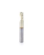 Amana tool 51484-Z CNC SC Spiral O Flute ZrN Coated Aluminum Cutting 3/8 D x 3/4 CH x 3/8 SHK x 3 Inch Long Up-Cut Router Bit with Mirror Finish