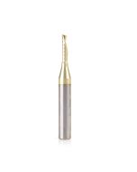 Amana tool 51503-Z CNC SC Spiral O Single Flute, Aluminum Cutting 1/8 D x 1/2 CH x 1/4 SHK x 2 Inch Long Down-Cut ZrN Coated Router Bit with Mirror Finish