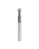 Amana tool 51652 CNC Solid Carbide 90 Deg V Spiral with AlTiN Coating for Steel & Stainless Steel 1/4 D x 3/4 CH x 1/4 SHK x 2-1/2 Inch Long Up-Cut Dril/Router Bit/End Mil