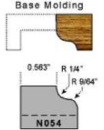 Base molding profile 1/4 radius