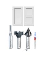 Amana tool AMS-262 4-Pc CNC Simulated MDF Shaker Cabinet Door Router Bit Set, Solid and Insert Carbide, 1/4 and 1/2 Inch Shank