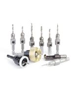 Amana tool AMS-620 10-Pc Carbide Tipped Countersink with Adjustable Depth Stop and No-Thrust, No Marring Bal Bearing Master Set