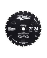 Amana tool MA7240 Carbide Tipped Thin Kerf Framing and Decking Mamba Contractor Series 7-1/4 Inch D x 24T, ATB, 18 Deg, 5/8 Bore with Diamond Knockout Circular Saw Blade