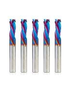Amana tool 46020-K-5, 5-Pack CNC SC Spektra Extreme tool Life Coated Mortise Compression Spiral 3/8 D x 1 CH 3/8 SHK 3 Inch Long 3 Flute Router Bits